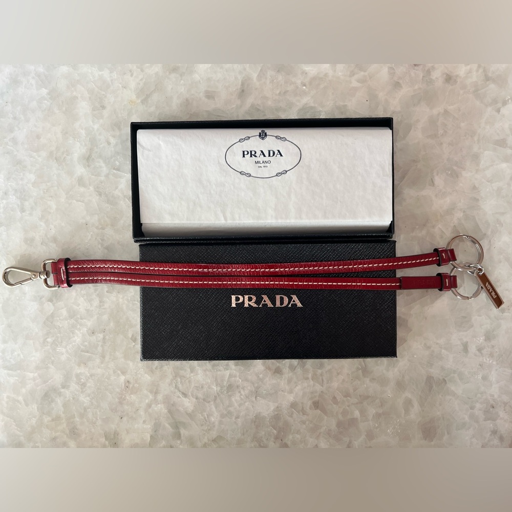 Prada “Trick In Pelle Soft Lux Rubino Tu” Purse Charm Brand New in Box PRISTINE✨